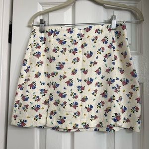 ZARA Floral Linen mini Skirt
